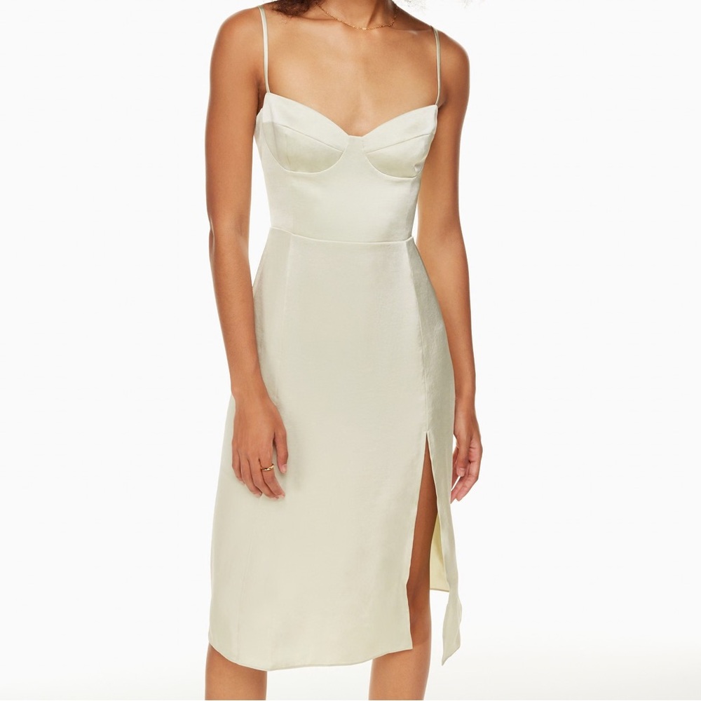 NWT Wilfred Light Sage Satin Midi Glaze Dress
